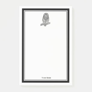 Vintages Owl auf Zweig #1 Post-it Klebezettel