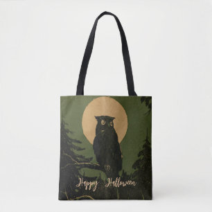 Vintages Owl in Mondlicht Halloween Personalisiert