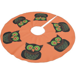 Vintages Owl Polyester Tree Skirt Polyester Weihnachtsbaumdecke