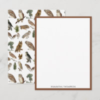 Vintages Owl Wasserfarbenwaldmuster