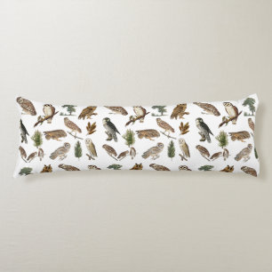 Vintages Owl Wasserfarbenwaldmuster Seitenschläferkissen