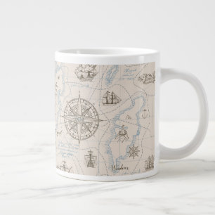 Vintages Ozeandiagramm Jumbo-Tasse