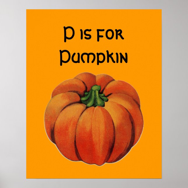 Vintages P ist für Pumpkin Poster (Vorne)