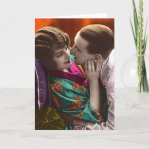 Vintages Paar Feiertagskarte