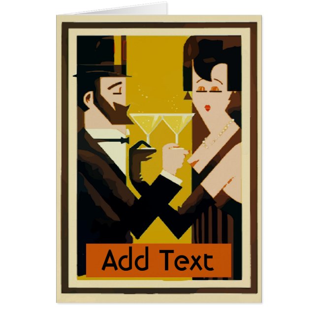 Vintages Paar mit Champagner (Vorne)