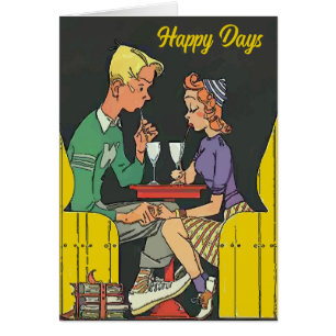 Vintages Paar mit Soda