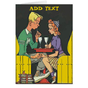 Vintages Paar mit Soda