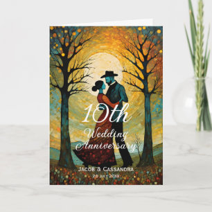 Vintages Paartanzen unter dem Mondjubiläum Karte