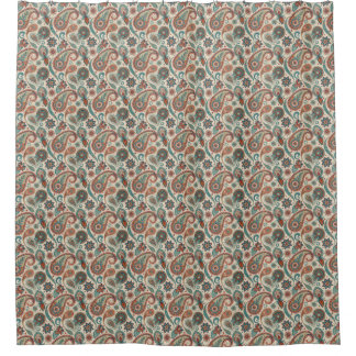 Vintages Paisley in Aquamariner Creme Duschvorhang