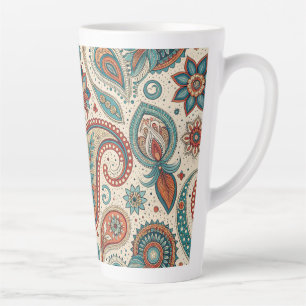 Vintages Paisley in Aquamariner Creme Milchtasse