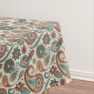 Vintages Paisley in Aquamariner Creme Tischdecke