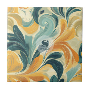 Vintages Paisley-Inspiriert Leaf-Muster (1) Fliese