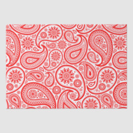 Vintages Paisley-Muster in Rot und Weiß Seidenpapier