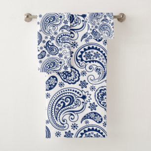 Vintages Paisley-Muster in Weiß Badhandtuch Set
