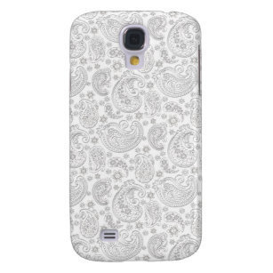 Vintages Paisley-Muster in Weiß und leicht Grau Galaxy S4 Hülle