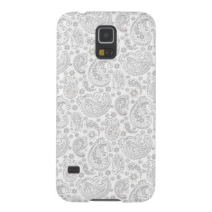 Vintages Paisley-Muster in Weiß und leicht Grau Galaxy S5 Hülle