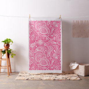 Vintages Paisley-Muster in Weiß und Rosa Stoff