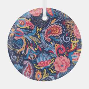 Vintages Paisley Nahtloses Muster Ornament Aus Glas