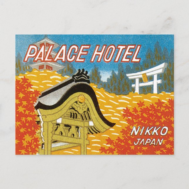 Vintages Palace Hotel Japan Postkarte (Vorderseite)