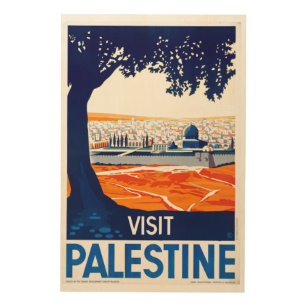 Vintages Palästina-Reiseplakat Holzdruck