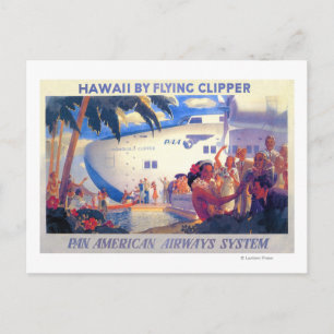 Vintages Pan American Travel Poster - Hawaii Postkarte