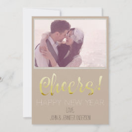 Vintages Paper Happy New Year mit Foto Feiertagskarte