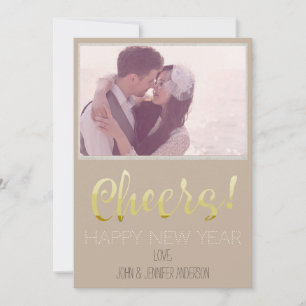 Vintages Paper Happy New Year mit Foto Feiertagskarte