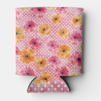 Vintages Papier, Aquarellgerbera-Blume. Dosenkühler