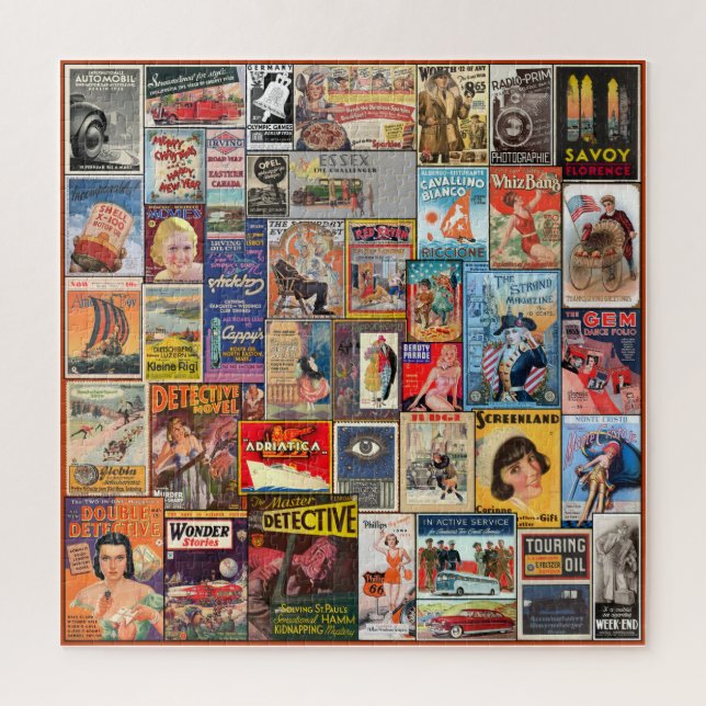 VINTAGES PAPIER EPHEMERA COLLAGE PUZZLE (Vertikal)