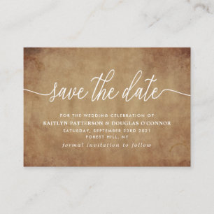 Vintages Papier Save the Date Begleitkarte