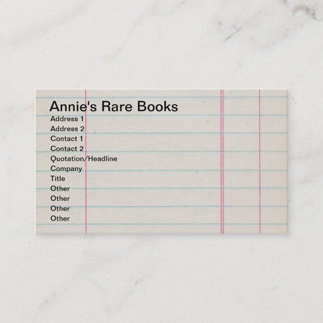 Vintages Papier Visitenkarte (Vorderseite)