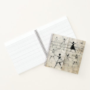 Vintages Papier zu Tanzbewegungen Notizbuch