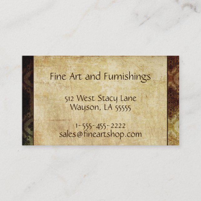 Vintages Papierbraun Visitenkarte (Vorderseite)