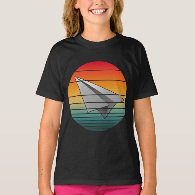 Vintages Papierflugzeug T-Shirt (Vorderseite)