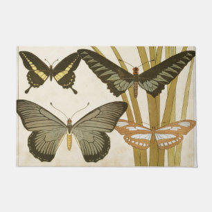 Vintages Papillon Butterflies Illustration Fußmatte