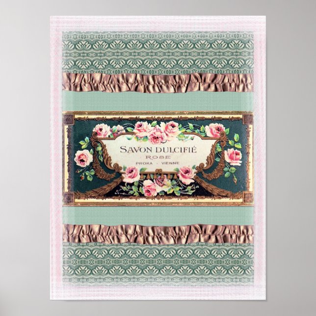 Vintages Parfüm-Label-Poster Poster (Vorne)