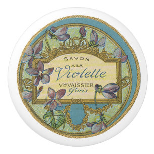 Vintages Parfüm und Violette für Pariser Veilchen Keramikknauf