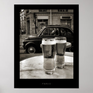 Vintages Paris Bistro Black and White Fotografy Poster