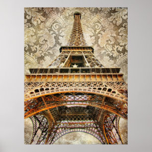 Vintages Paris, Eiffel-Turm Poster