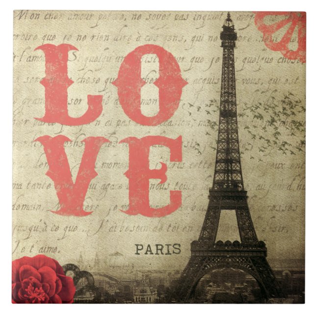 Vintages Paris Fliese (Vorderseite)