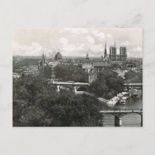 Vintages Paris, Seine und Ile de Notre Dame Postkarte