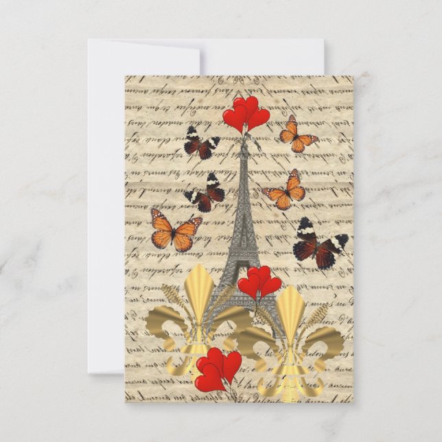 Vintages Paris und Schmetterlinge (Vorderseite)