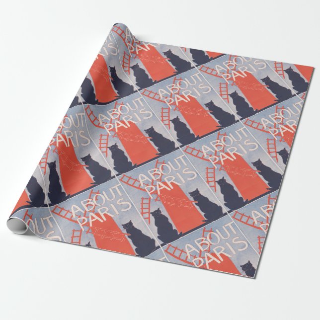 Vintages Pariser Buchcover Geschenkpapier (Ungerollt)