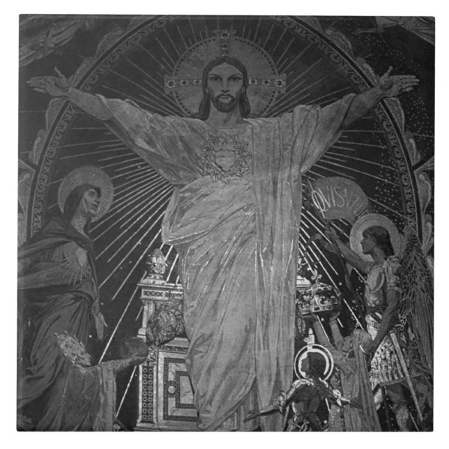 Vintages Pariser Hauptmosaik Fliese (Vorderseite)