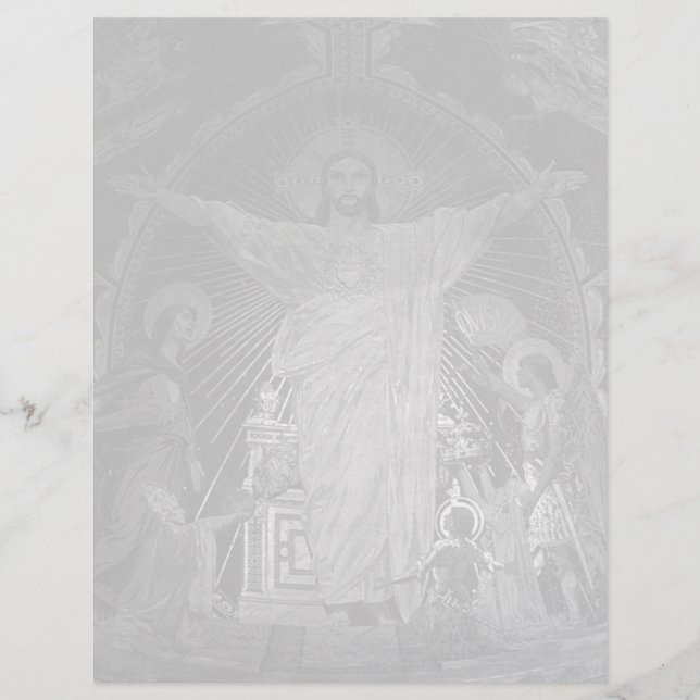 Vintages Pariser Hauptmosaik Sacred Heart jesus (Vorderseite)