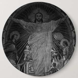 Vintages Pariser Hauptmosaik Sacred Heart jesus Button