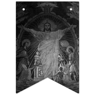 Vintages Pariser Hauptmosaik Sacred Heart jesus Wimpelkette