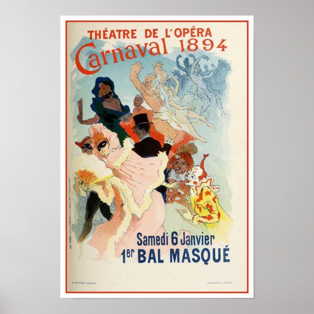Vintages Pariser Operntheater Karneval 1894 Poster (Vorne)