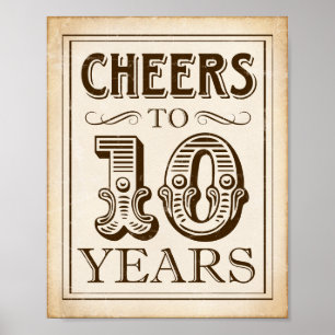 Vintages Party BIS 10 JAHRE ABBILDUNG Poster