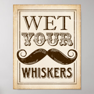 Vintages Party drucken / IHRE WHISKERS SCHREIBEN Poster